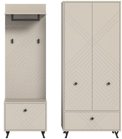 Homes & Jones Garderobenset 3-tlg., Dielenmöbel mit Sitzbank, Schrank, Paneel