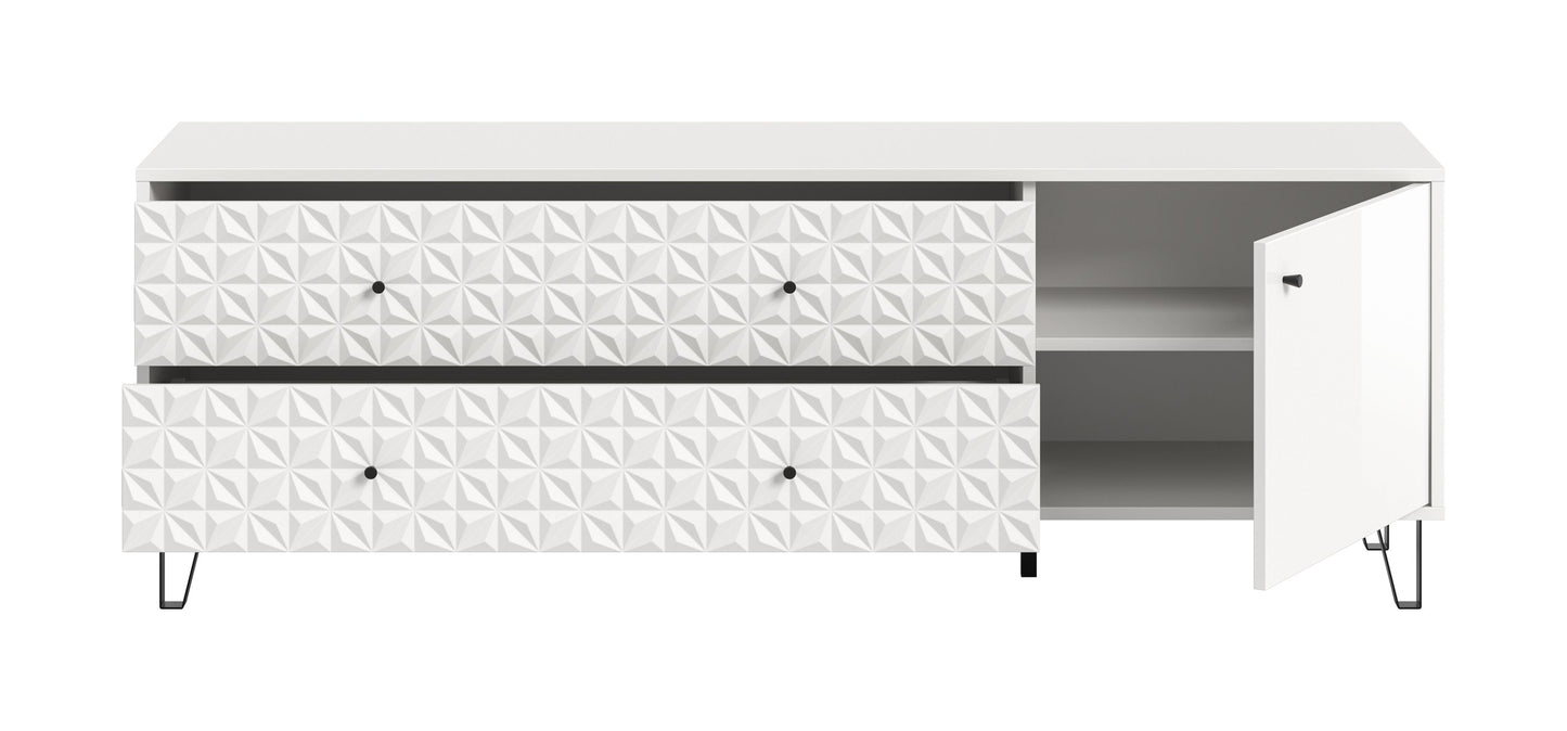 Meuble TV PRISMA (L/H/P : env. 164/56/40 cm) en imitation chêne Artisan/anthracite mat