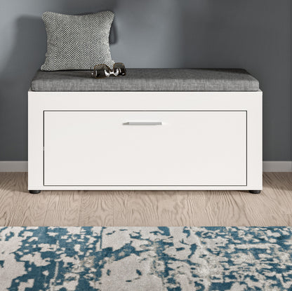 Banc avec coussin JAM (L/H/P : env. 100/44/35 cm) en décor chêne Wotan/blanc