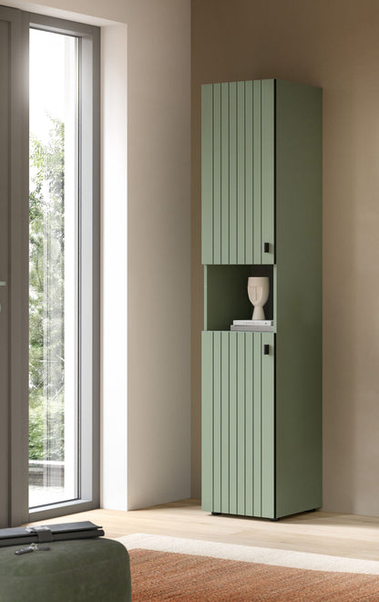 Wardrobe STATION (W/H/D: approx. 40/192/37 cm) in Smoke Green/Smoke Green