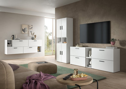 Homes & Jones Wohnwand 2-tlg. TV Möbel Modular Lowboard, Wohnzimmerschrank