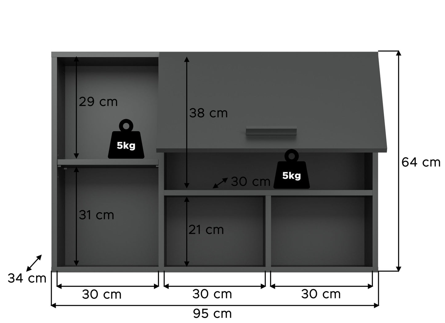 Homes & Jones Hauwirtschaftsschrank, Hängeschrank-Mehrzweckschrank