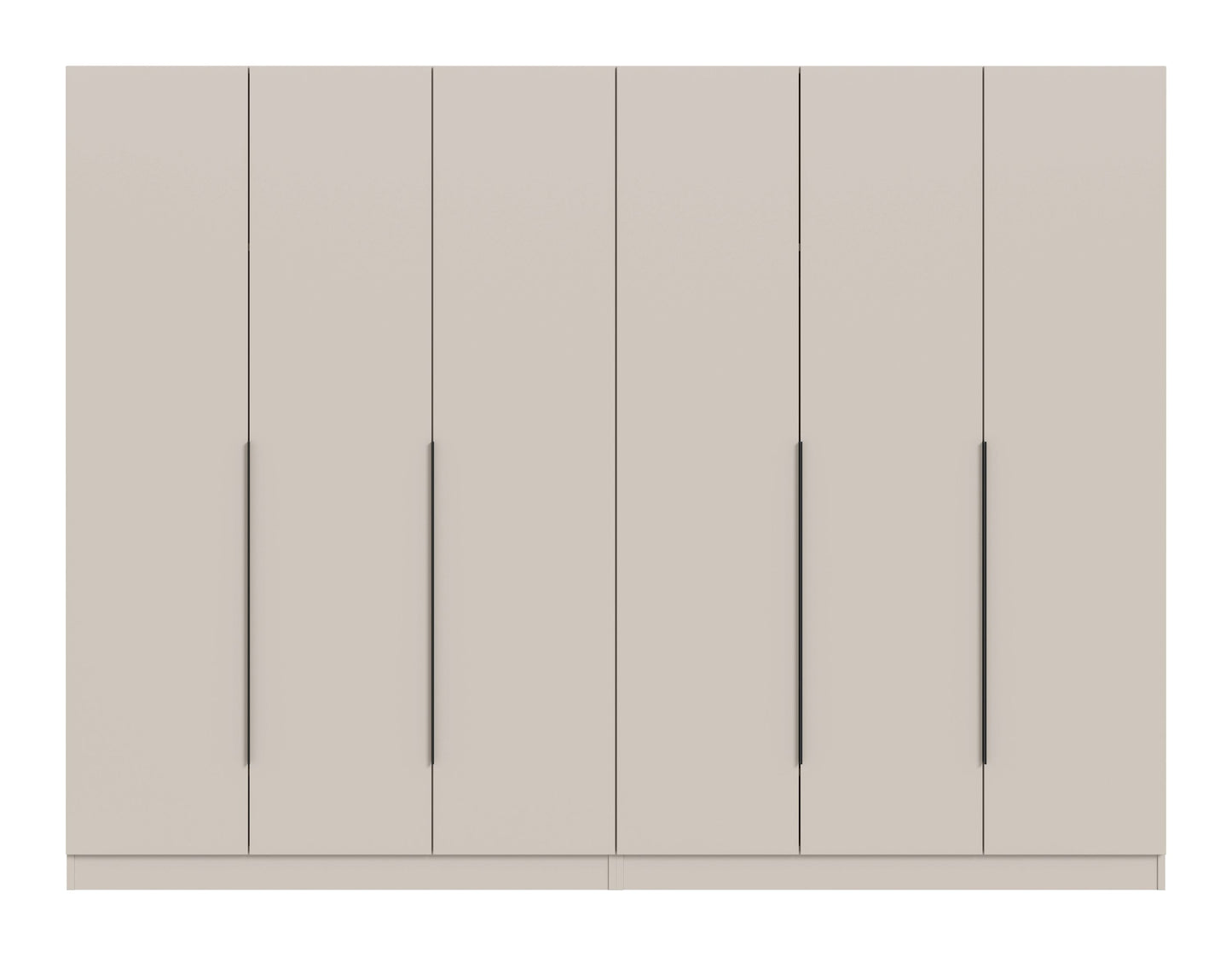 Homes & Jones Kleiderschrank 2-tlg. hellbeige, sechs Türen mit langen Griffleisten