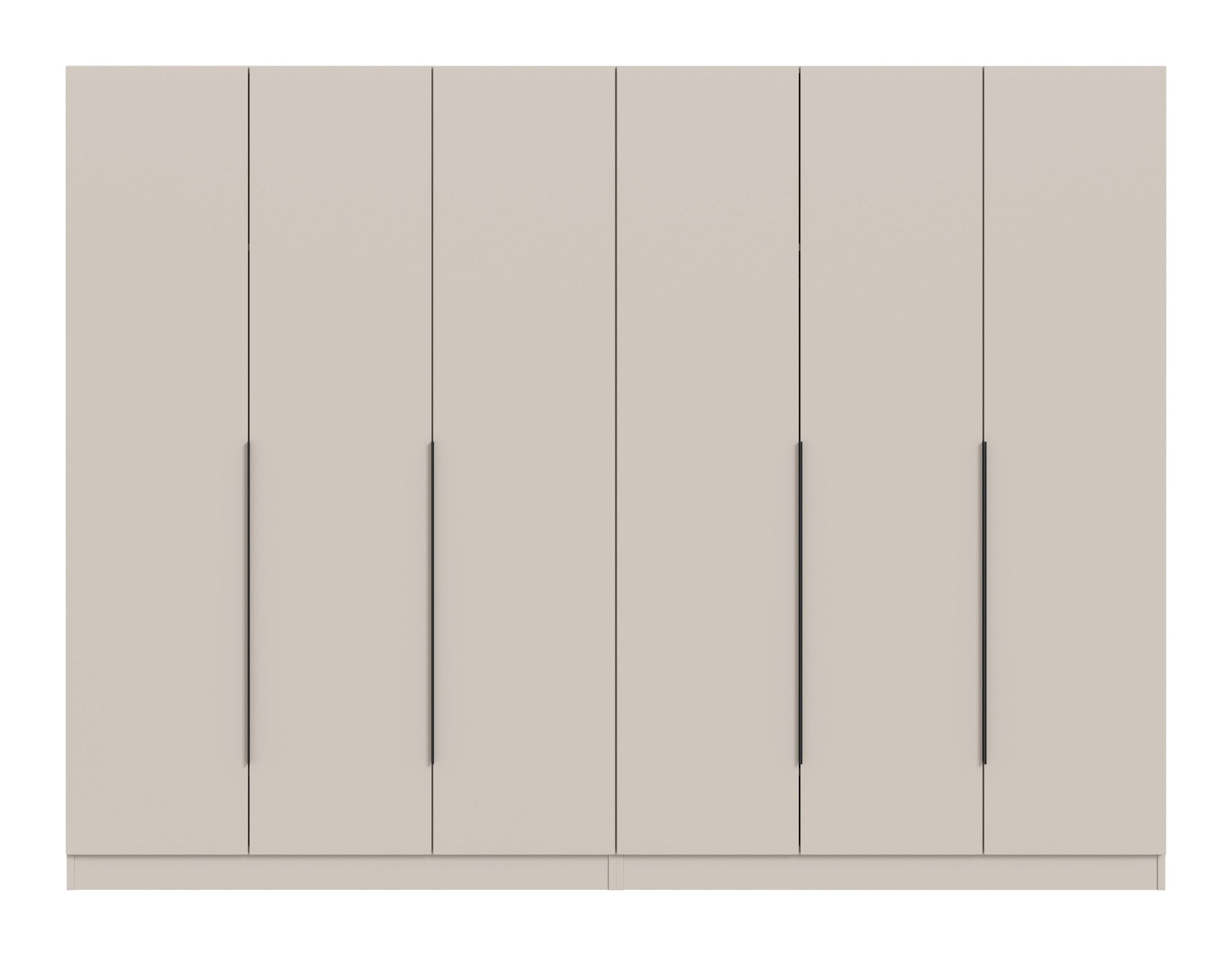 Homes & Jones Kleiderschrank 2-tlg. hellbeige, sechs Türen mit langen Griffleisten