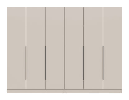 Homes & Jones Kleiderschrank 2-tlg. hellbeige, sechs Türen mit langen Griffleisten