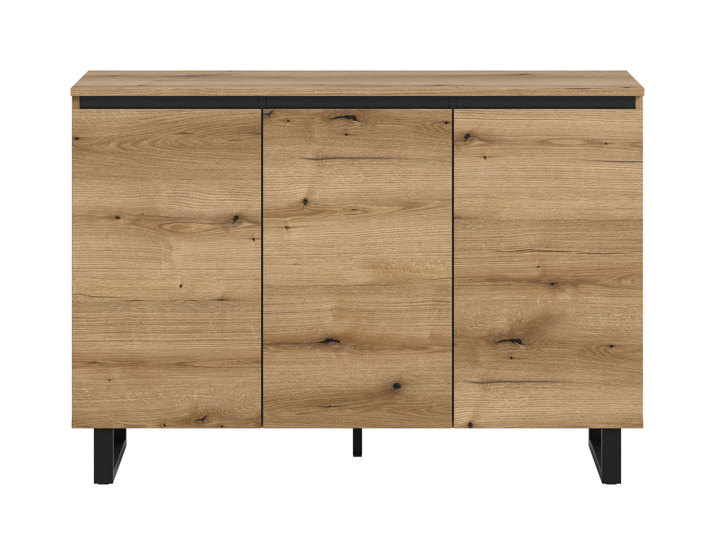 Buffet TOMASA (L/H/P : env. 120/84/36 cm) en imitation Chêne Evoke/imitation Chêne Evoke