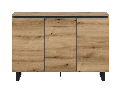 Buffet TOMASA (L/H/P : env. 120/84/36 cm) en imitation Chêne Evoke/imitation Chêne Evoke