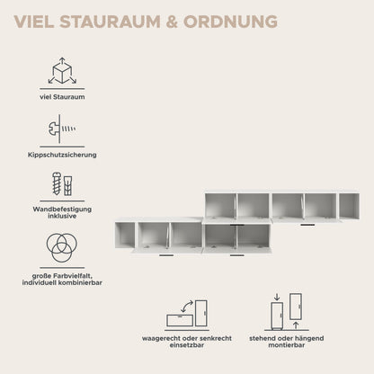 Homes & Jones Wohnwand 2-tlg. TV Möbel Modular Lowboard, Wohnzimmerschrank
