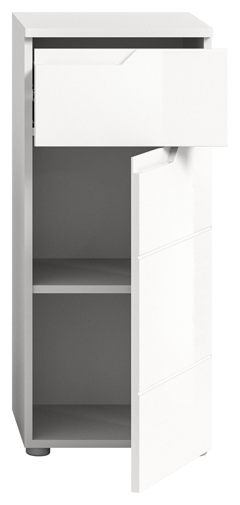 Homes & Jones Badezimmerkommode weiß Hochglanz Front, Badschrank