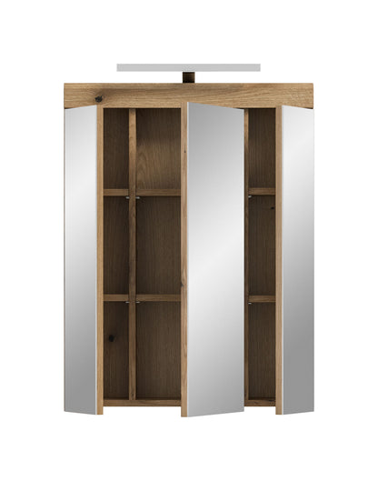 Armoire de toilette avec éclairage SCOUT (L/H/P : env. 60/79/18 cm) en imitation chêne Evoak/verre miroir