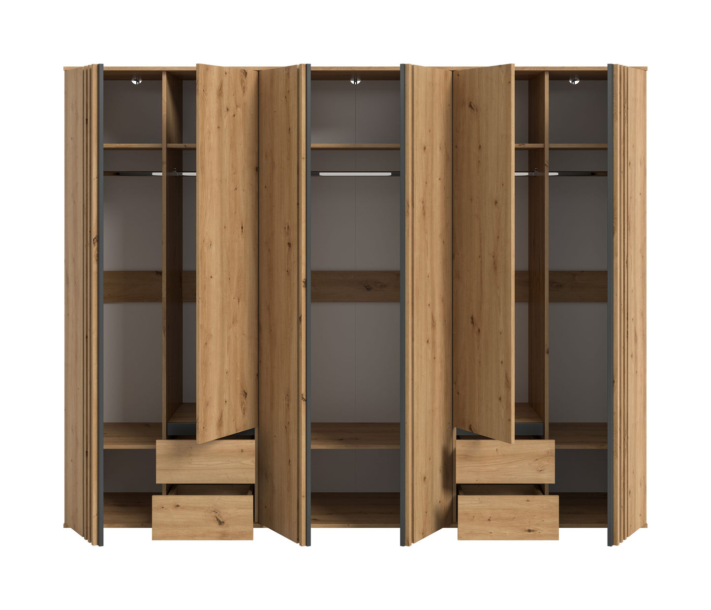 Homes & Jones Kleiderschrank 3-tlg., Schlafzimmerschrank 3x je 80 cm breit, 240 cm