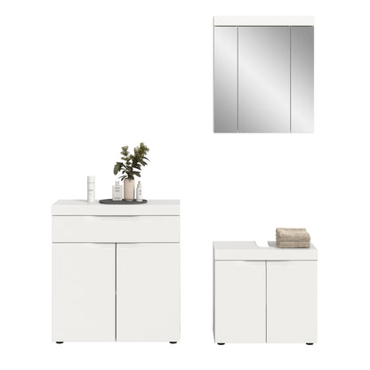 Viana Badkombination (B/H/T: 150x194x34 cm) in Weiß matt und Weiß