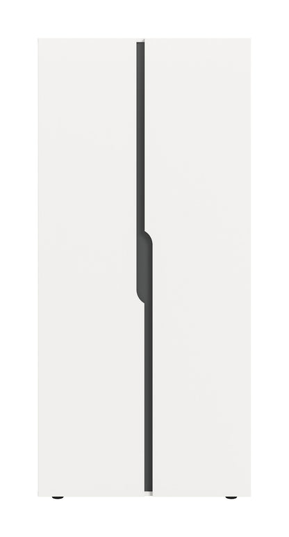Armoire 2 portes ANGA (L/H/P : env. 80/180/51 cm) en anthracite/imitation chêne Artisan