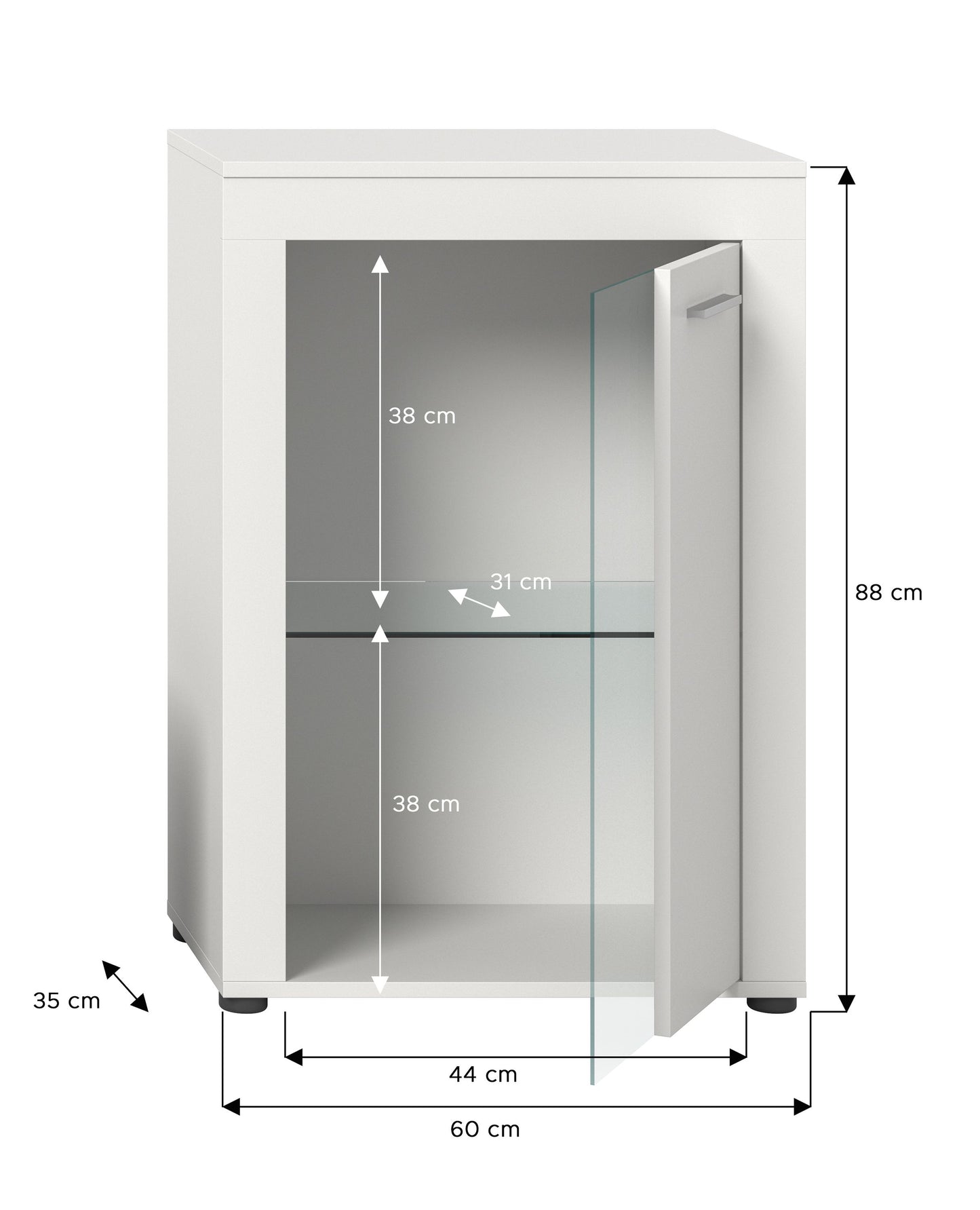 Vitrine JAM (L/H/P : env. 60/86/35 cm) en imitation chêne Wotan/gris