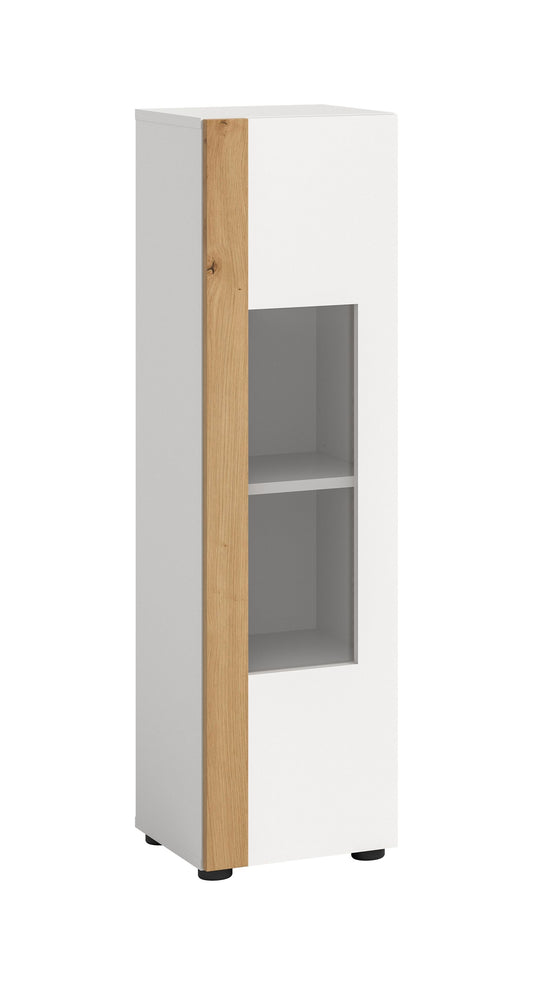 Vitrine RUDA (L/H/P : env. 30/112/33 cm) en blanc/blanc