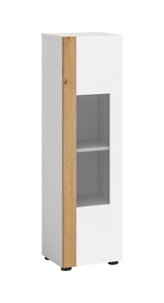 Vitrine RUDA (L/H/P : env. 30/112/33 cm) en blanc/blanc